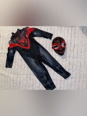 Disney Black and Red Miles Morales Spider Man Costume with Mask